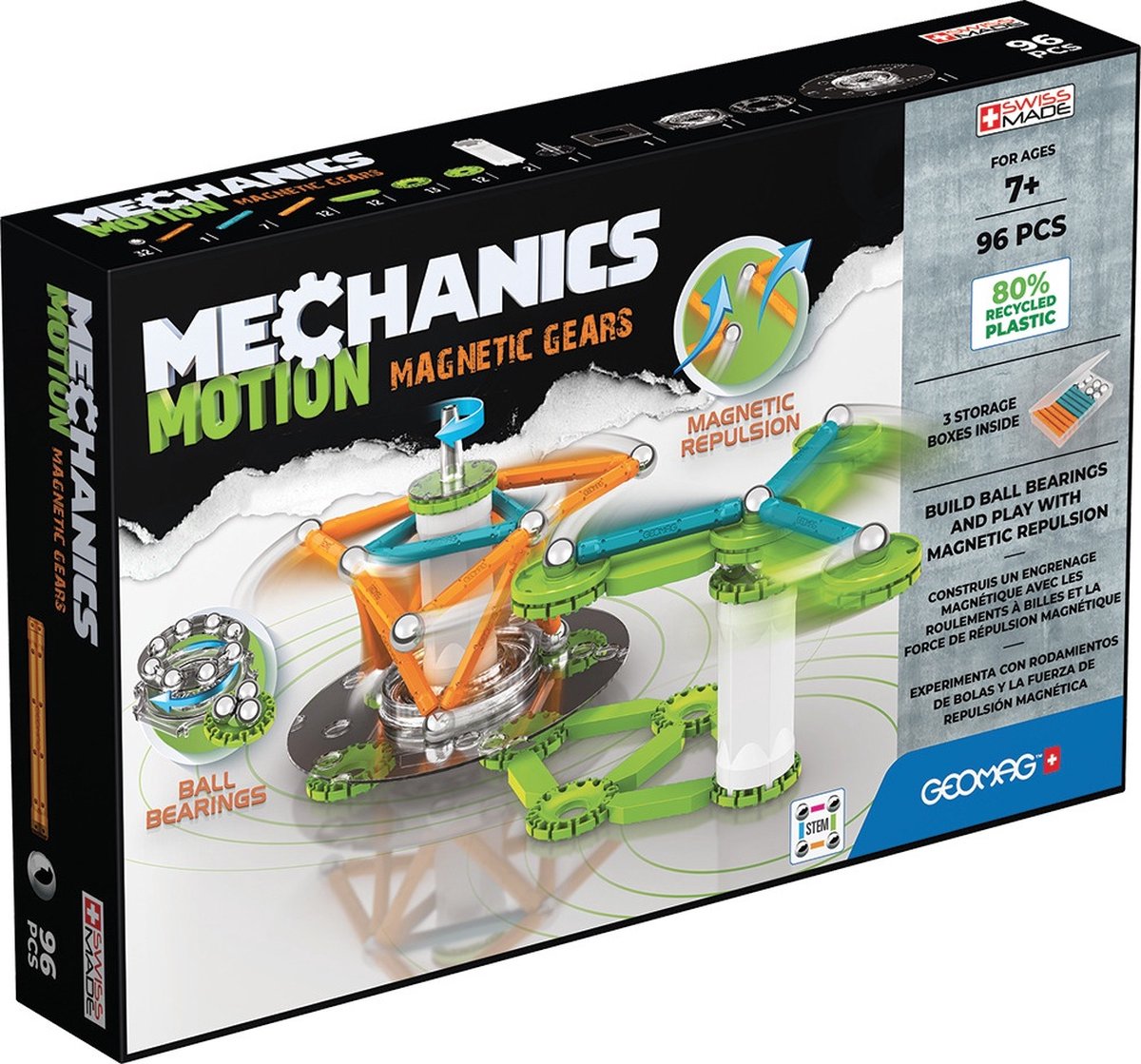 Gardenkraft geomag mécanique mouvement re 2 engrenages magnétiques 96 pièces