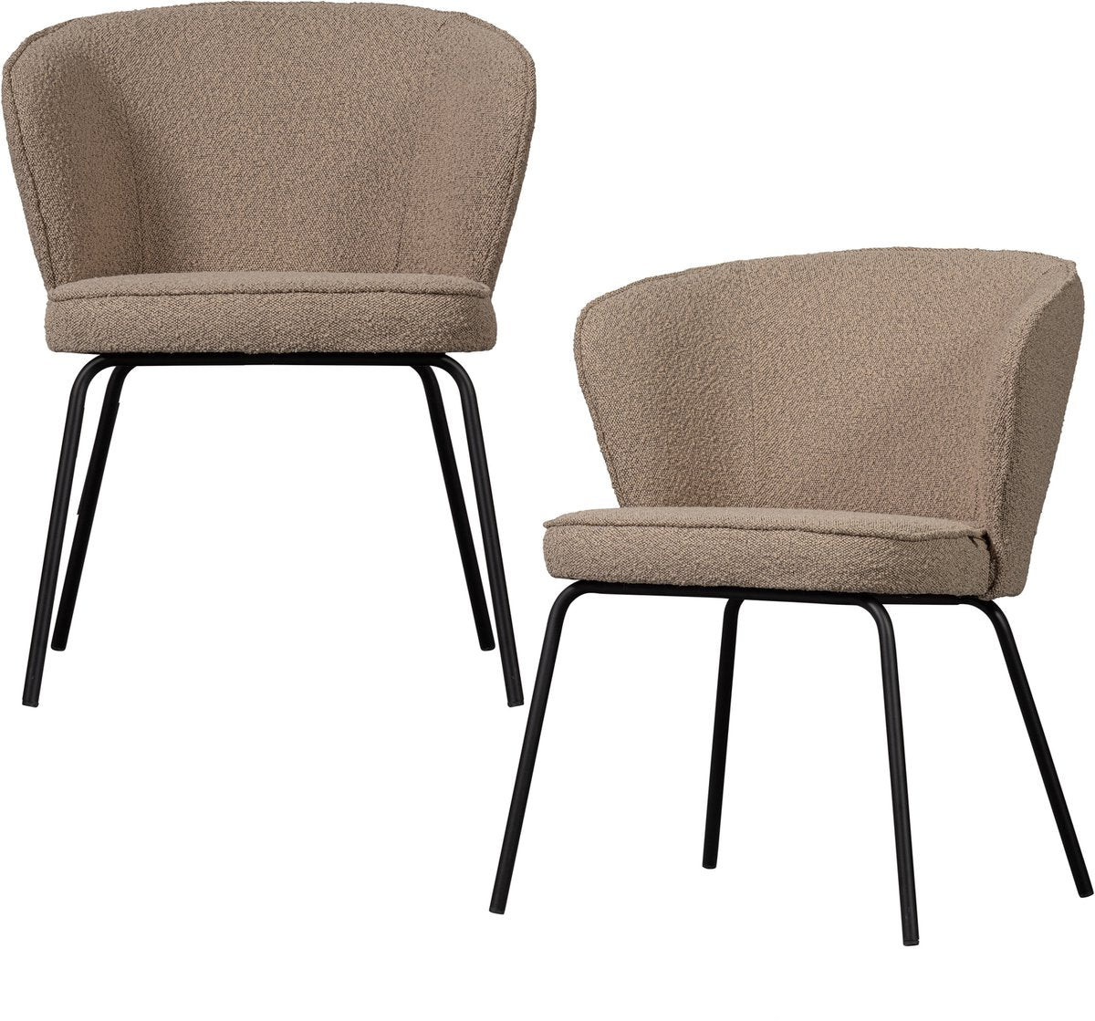 Chaises de salle à manger Woood admet - bouclé - beige - lot de 2