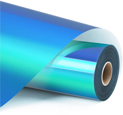 Loklik • vinyle autocollant permanent holographique bleu aqua 30,5x90cm