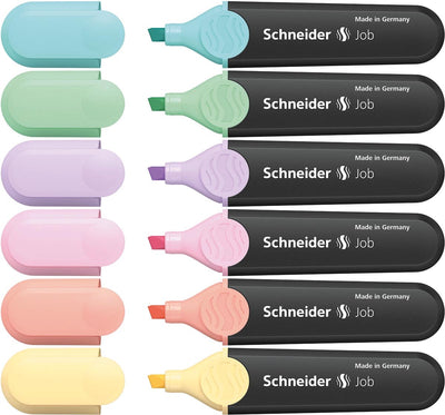 Schneider papeterie surligneur Schneider - marqueur de texte - pastel de travail - assortiment de 6 pièces - pointe biseautée - s-115097
