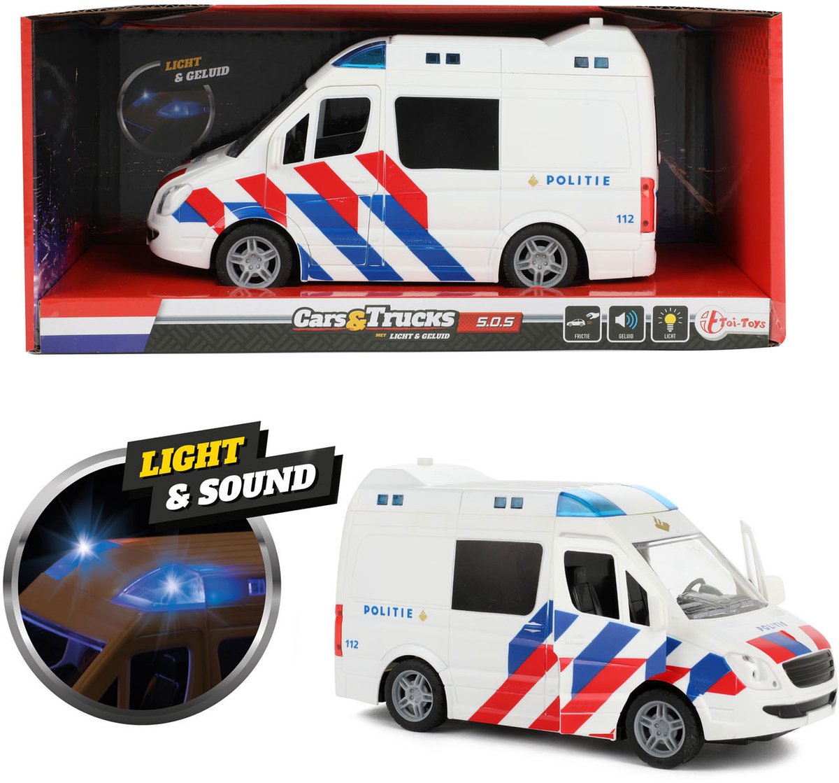 Bus de police avec lumière et son