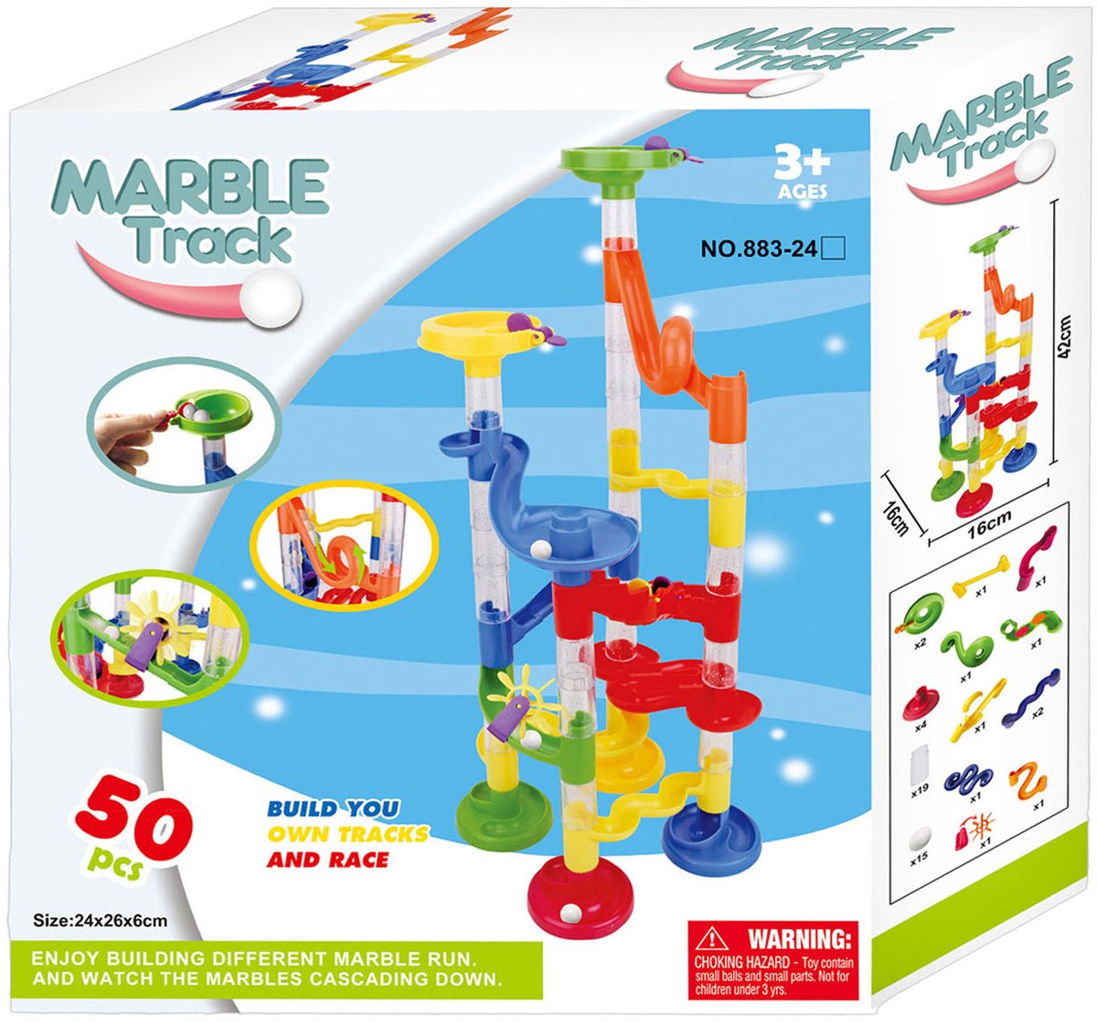 Piste à billes, 50 pcs.