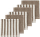 Lingettes pour le visage Meyco baby fat stripe - tissu éponge jacquard - taupe - 30x30cm - paquet de 6