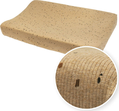 Housse de matelas à langer Meyco baby rib mini spot - mélange caramel - 50x70cm