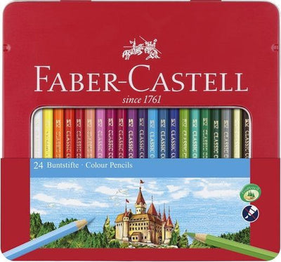 Faber Castell Faber Castell FC-115824 Crayon coloré Faber-Castell Castle Hexagonal Metal Pouch avec 24 pièces