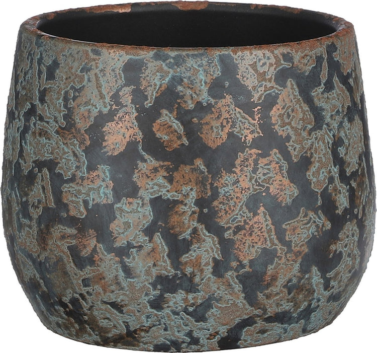 Pot de fleur décorations en mica - céramique - plantes d'intérieur - cuivre - d19 x h15 cm - bol