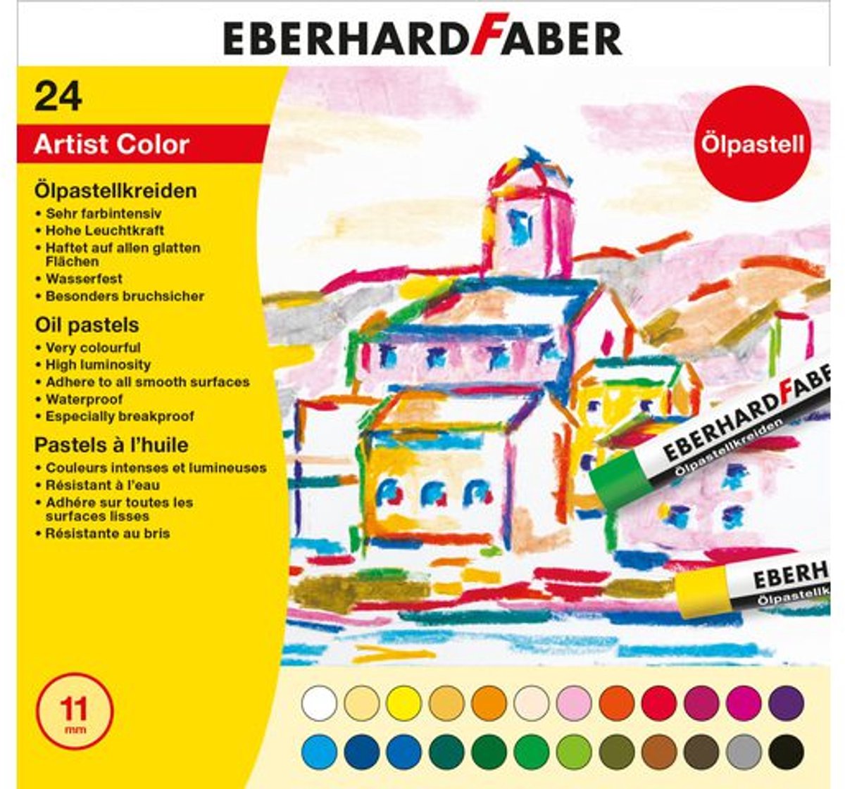 Eberhard Faber Eberhard Faber EF-522024 OLIEPASTELKRIJT 11 mm Box a 24 Sts