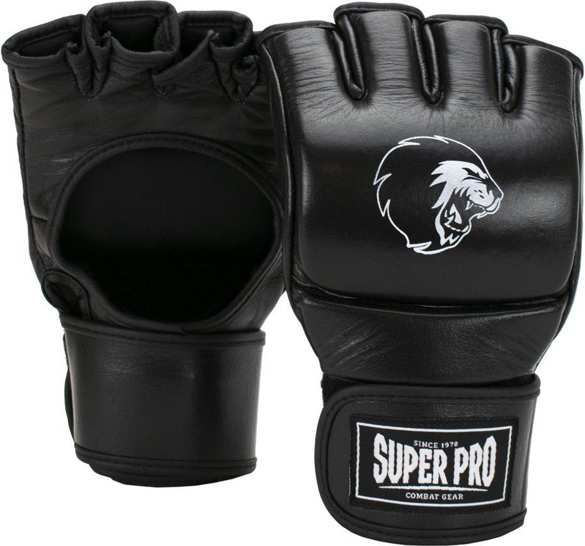 Super pro combat gear slugger mma gants cuir noir blanc extra large