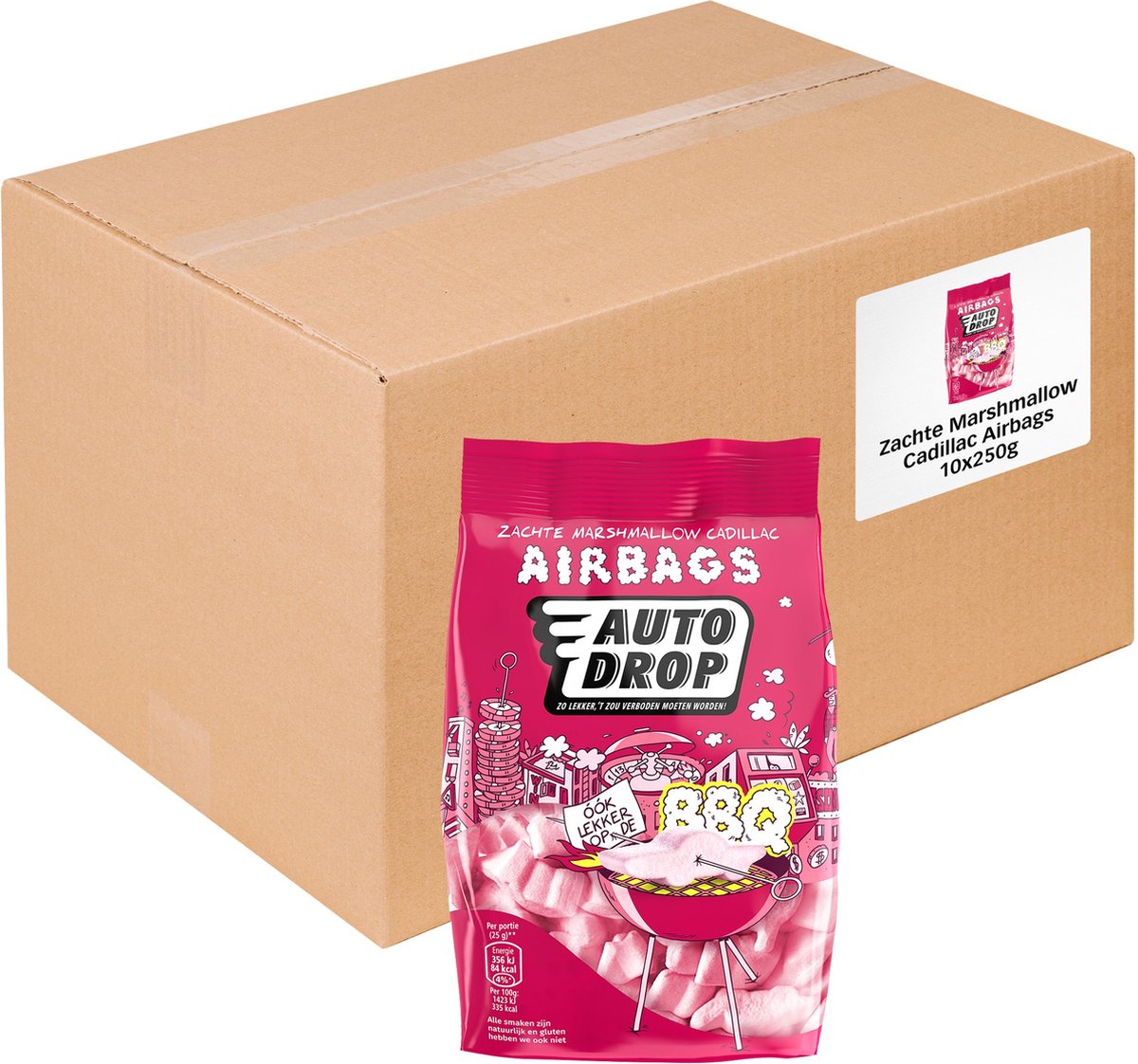 Autodrop - bonbons - airbags Cadillac à la guimauve douce - 10 sacs - 250 grammes