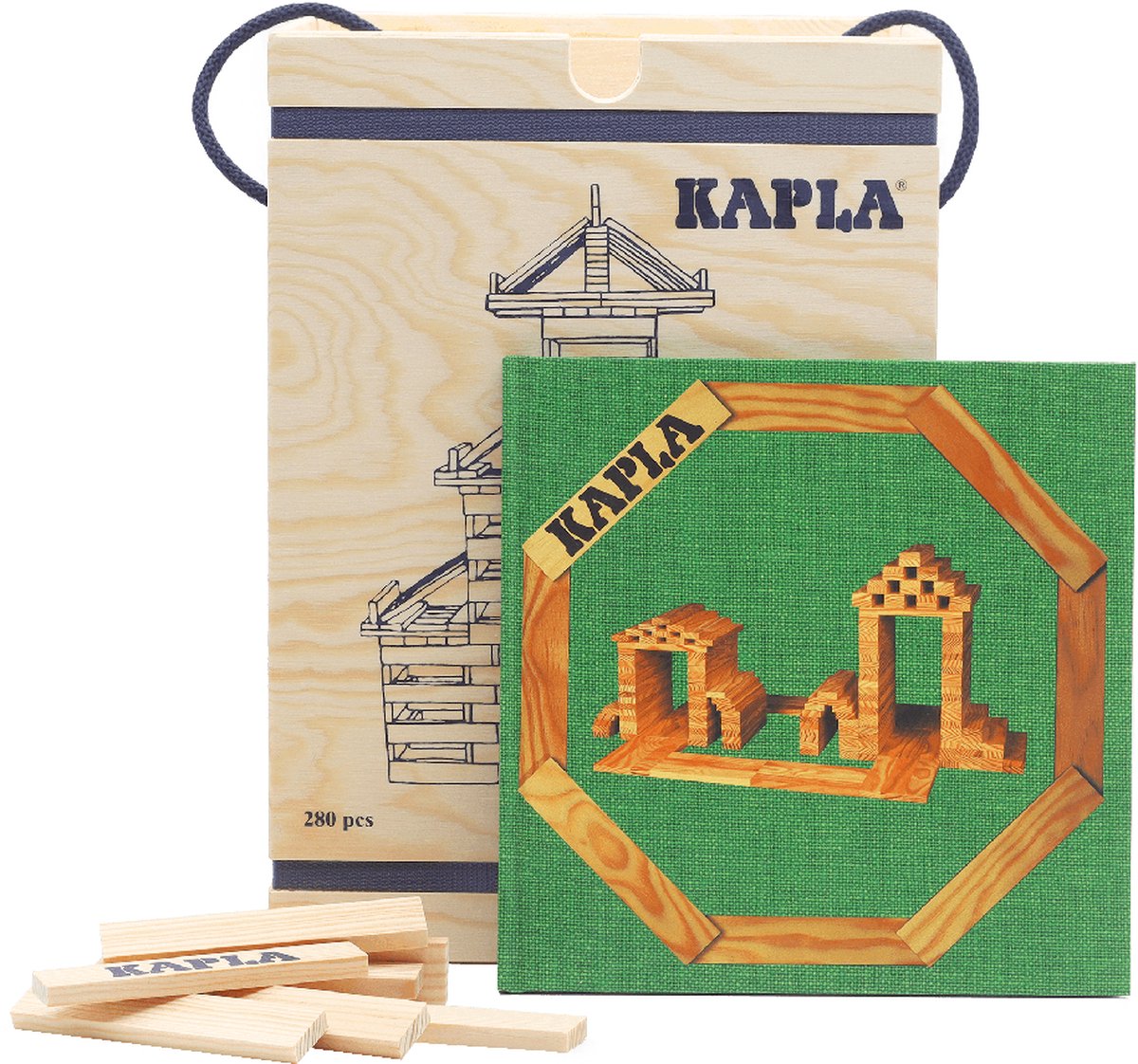 Kapla - vierge - jouets de construction - livre d'exemples vert - 280 planches