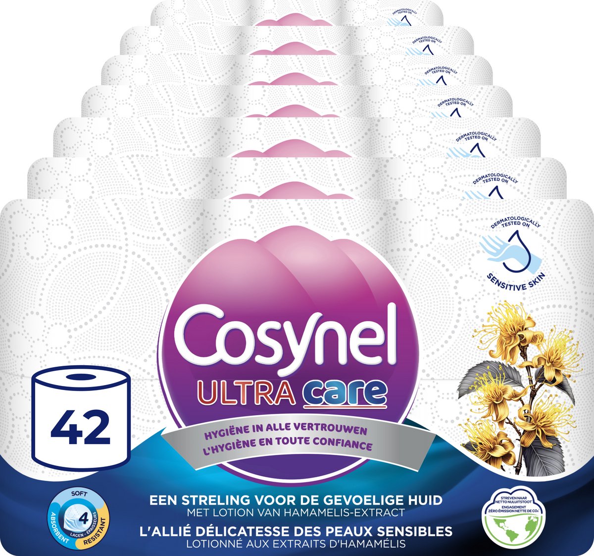 Papier toilette Cosynel ultra care - 42 rouleaux - papier toilette (4 couches) - pack économique