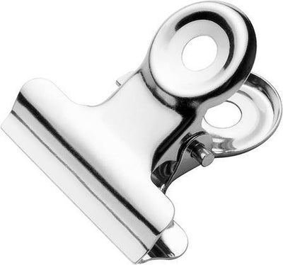 Pince bouledogue Westcott - 21,5x5,6 mm - métal - argent - 10 pièces - pince à papier - ac-e10900