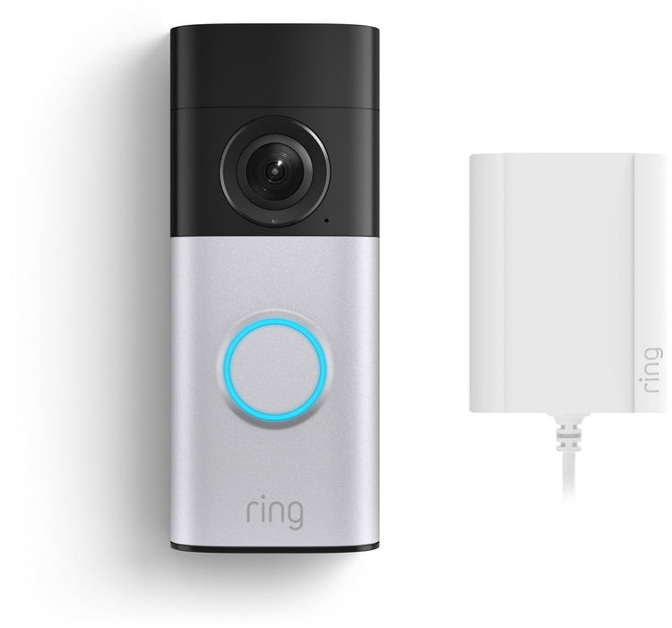 Ring sonnette vidéo filaire plus - adaptateur enfichable - nickel satiné - rétinien 2k