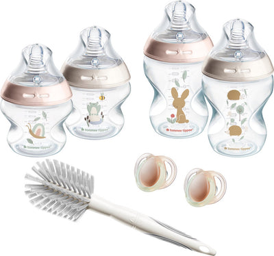 Tommee tippee coffret de démarrage biberon natural start - biberons 150 ml et 260 ml pour nouveau-nés 0 mois + - rose