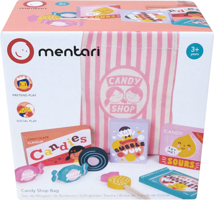 Boutique Mentari - sachet de bonbons - 7x8x7cm - bois - 3 ans