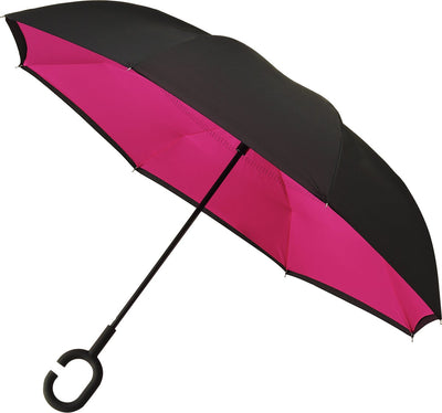 Impliva minimax - parapluie pliable à l'envers - ø 107 cm - noir fuchsia