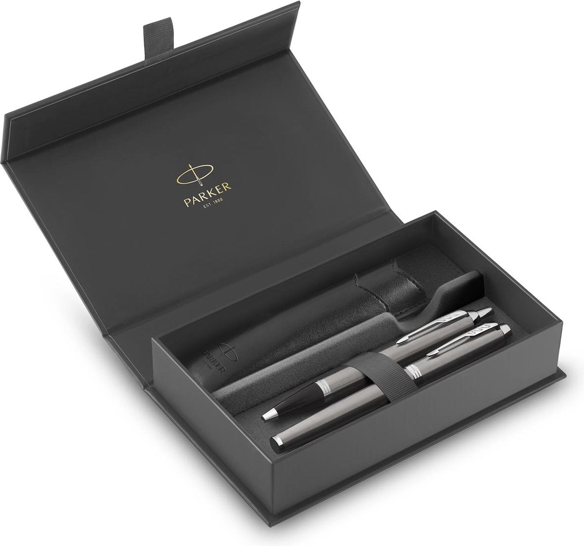 Stylo à bille et stylo plume Parker im avec étui ct m en acier inoxydable