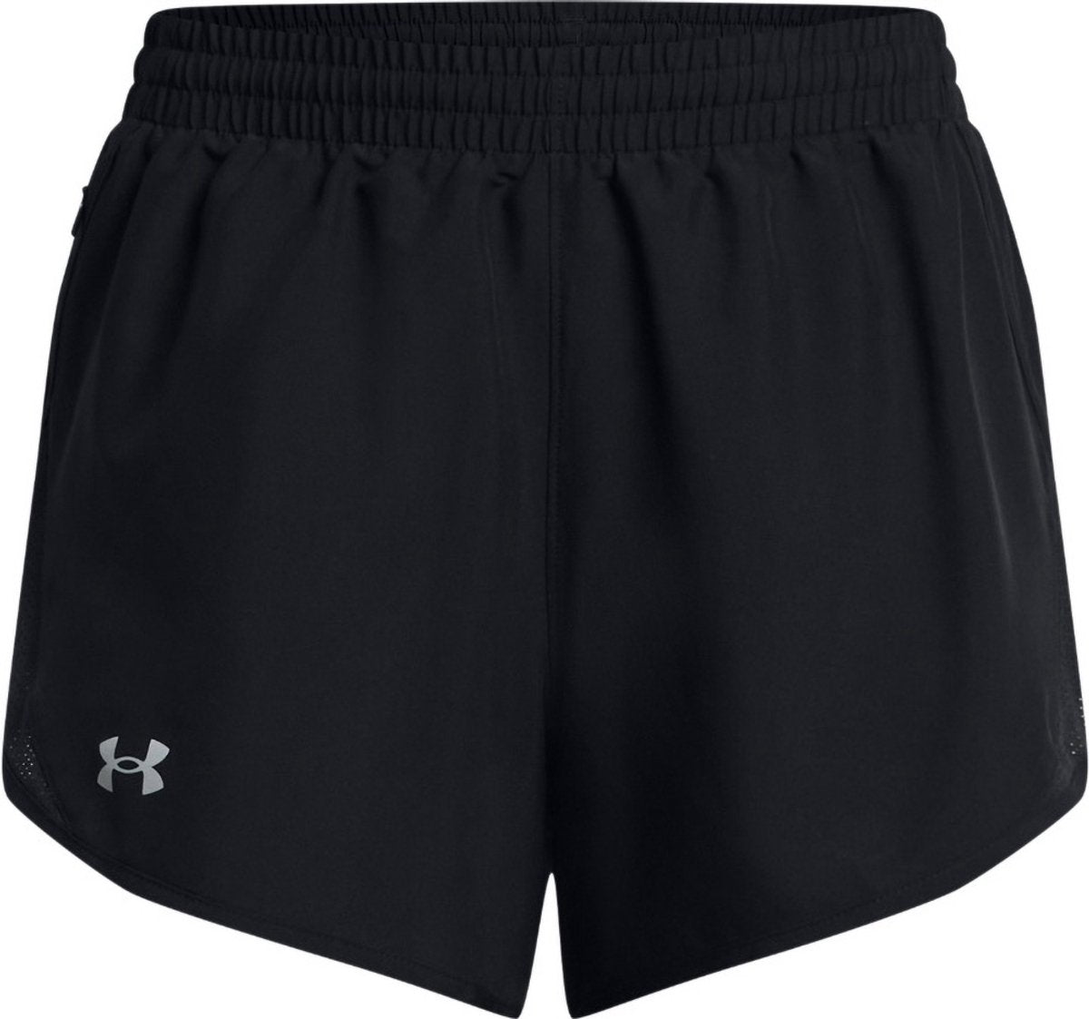 Under armour ua fly by 3'' shorts-blk pantalon de sport femme - noir - blanc - réfléchissant