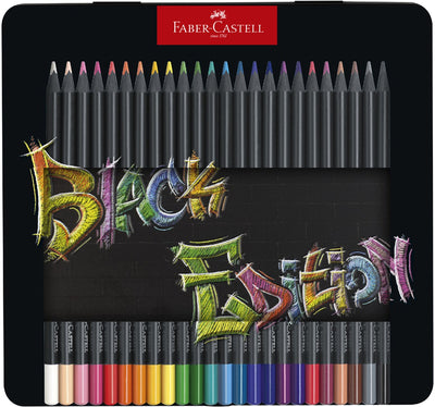 Crayons de couleur Faber-castell - édition noire - 36 pièces en étui métallique - fc-116437