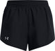 Under armour ua fly by 3'' shorts-blk pantalon de sport femme - noir - blanc - réfléchissant