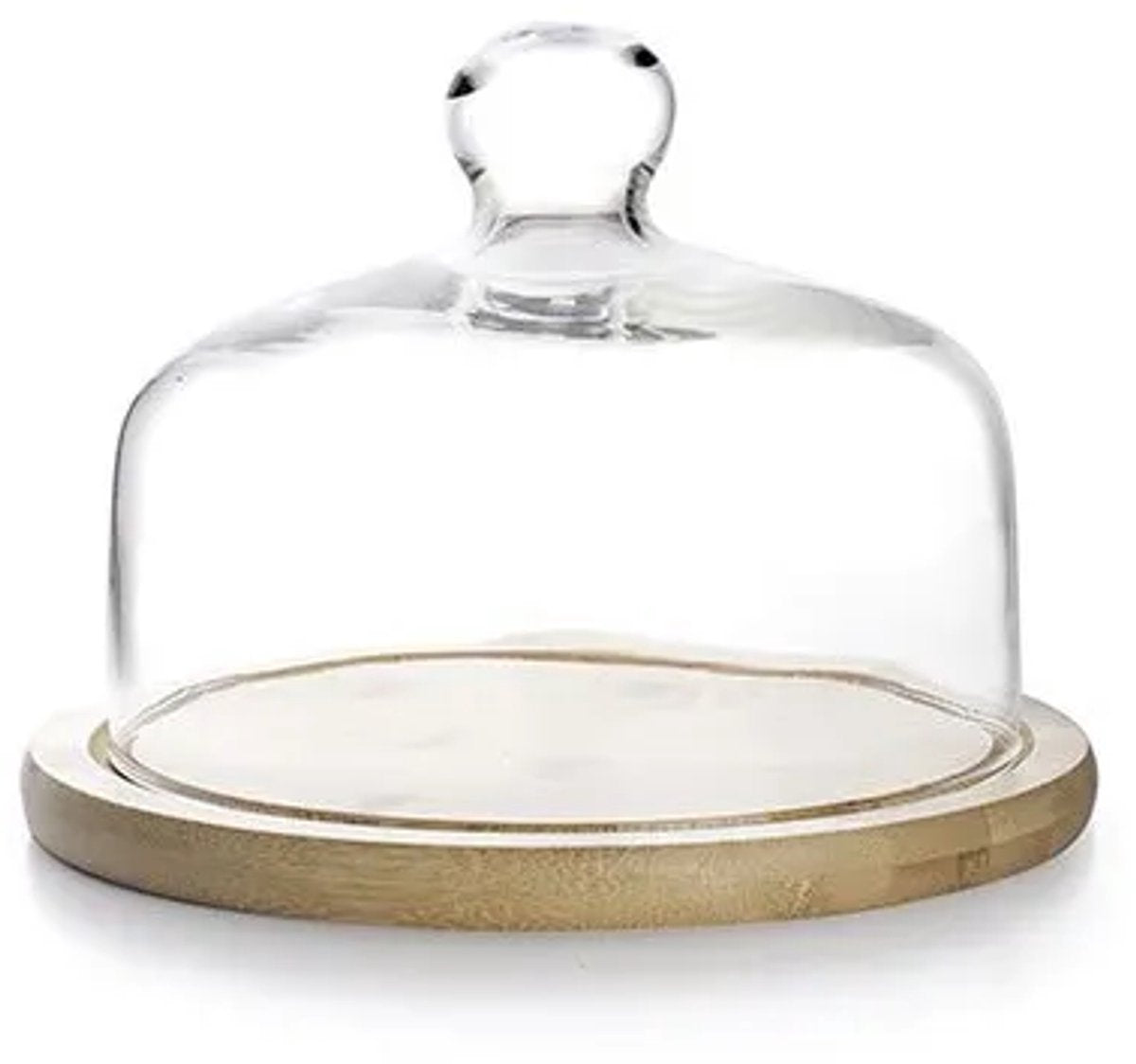Plateau en verre Ibili 18 cm avec socle en bois transparent
