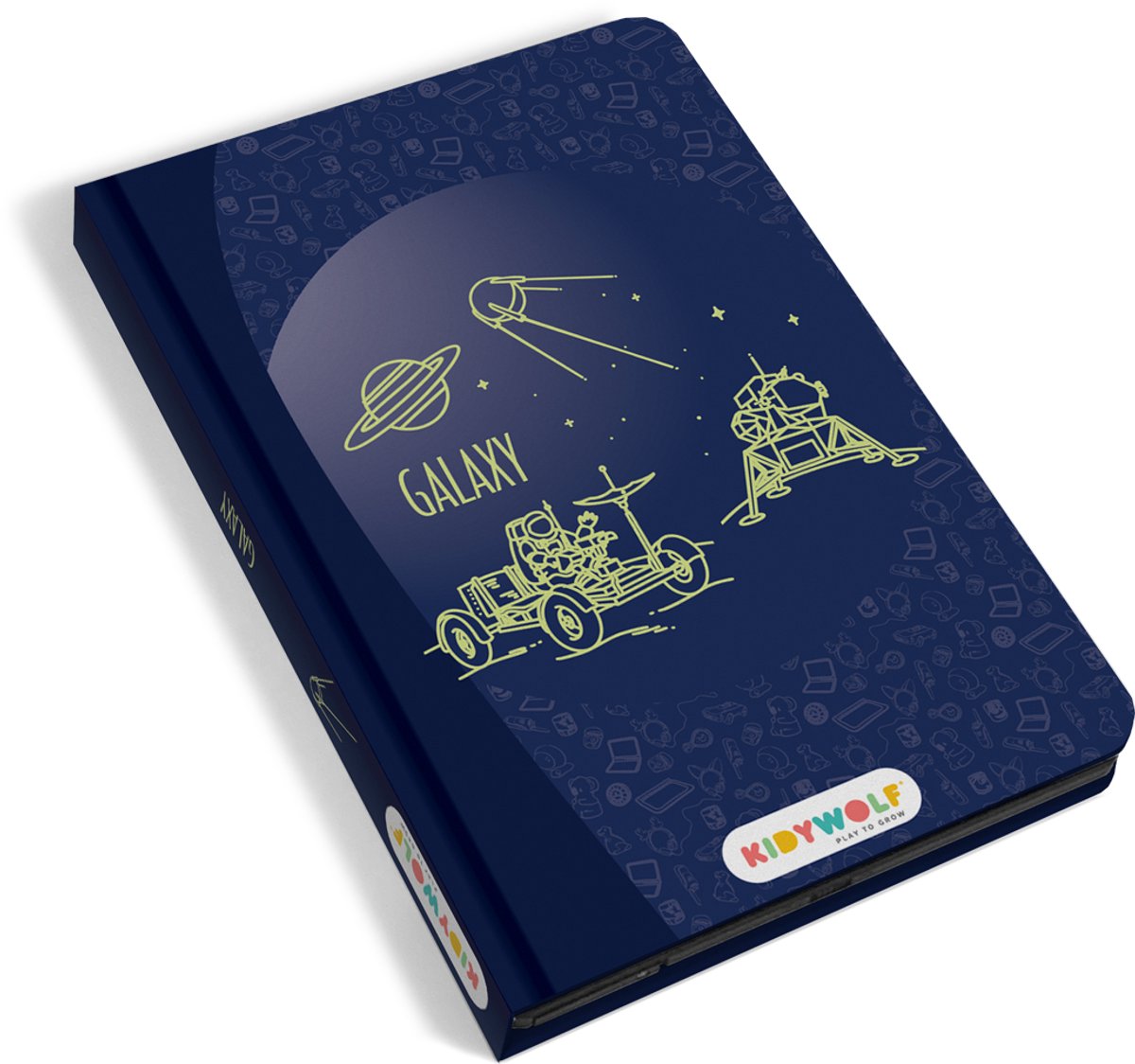 Kidywolf - mini tablette à dessin kidydraw pour enfants - thème galaxie - éducatif - 4+ ans
