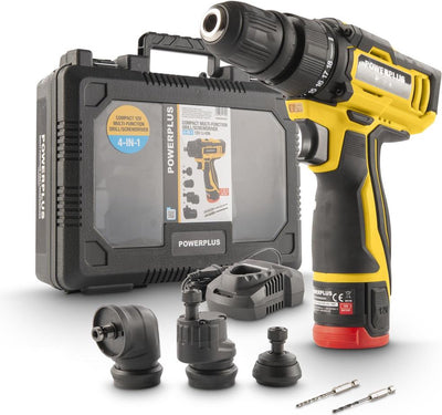 Tournevis multifonction compact 4 en 1 Powerplus 12v powxbox001 – incl. batterie 12v et chargeur 2,0ah
