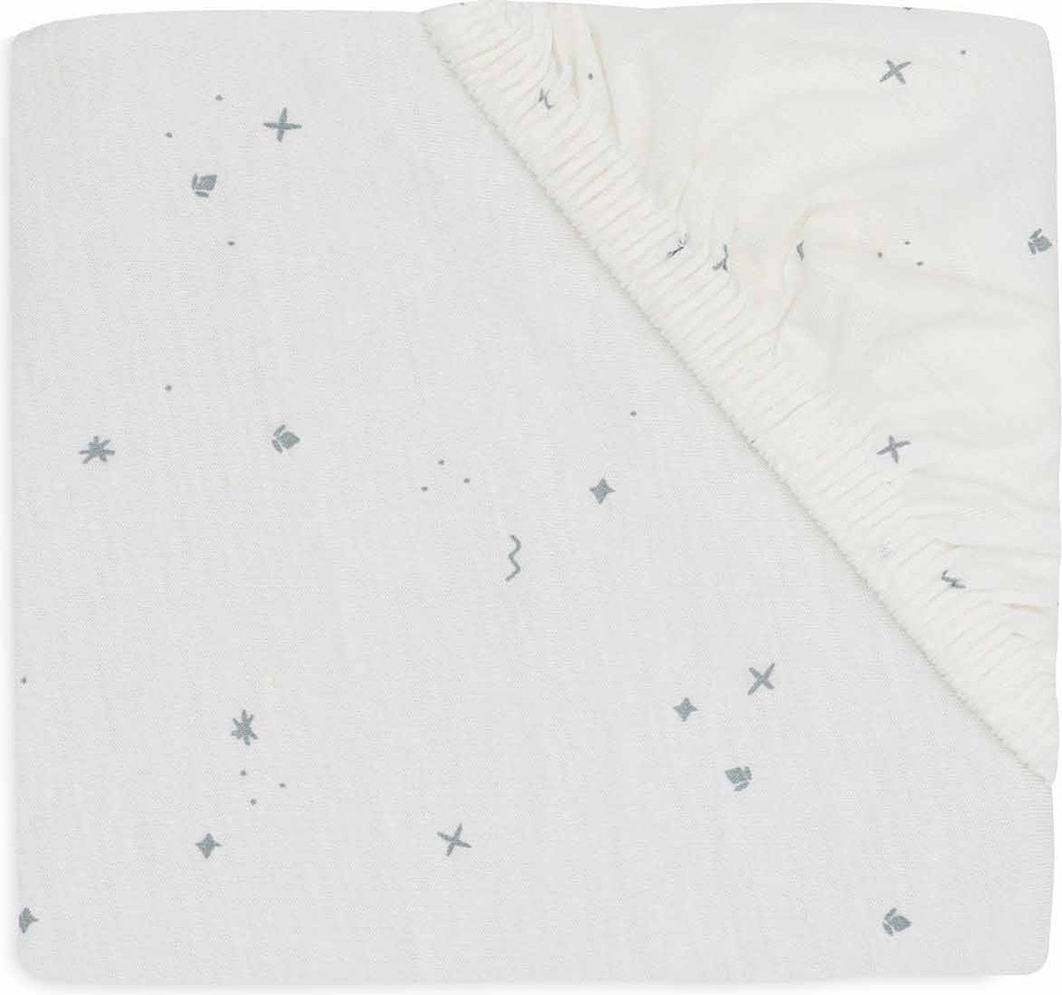 Jollein bébé - drap housse jersey 70 75x140 150cm - lit bébé - coton doux - vert d'eau scintillant