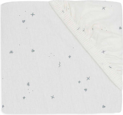 Jollein bébé - drap housse jersey 70 75x140 150cm - lit bébé - coton doux - vert d'eau scintillant