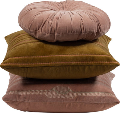Coussins Woood Feis - tissu velours - rose naturel - lot de 3
