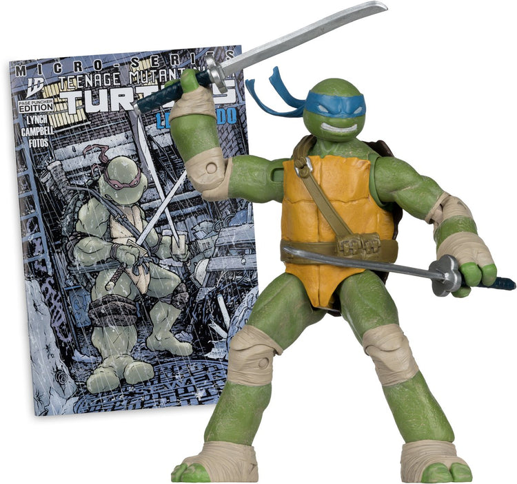 Mcfarlane jouets tortues ninja mutantes adolescentes - figurine - Leonardo avec perforateurs de page de bande dessinée