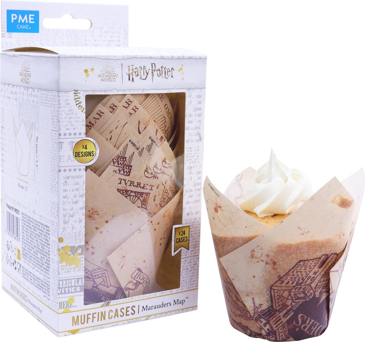 Caissettes à muffins en forme de tulipe Pme - carte des maraudeurs de Harry Potter
