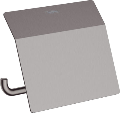 Porte-rouleau de papier toilette Hansgrohe Addstoris avec rabat chrome noir brossé
