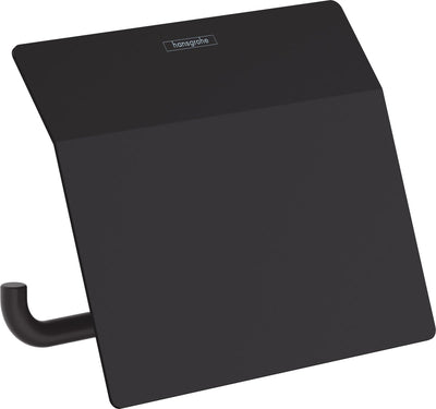 Porte-rouleau de papier toilette Hansgrohe Addstoris avec rabat noir mat