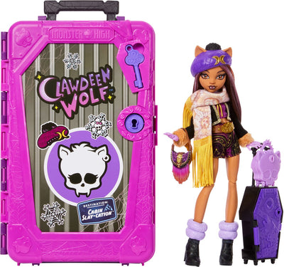 Ensemble de jeu de vacances en cabine Monster High Skulltimate Secrets - poupée loup Clawdeen et accessoires