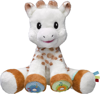 Sophie la girafe peluche musicale tactile - jouet enfant avec son - cadeau de maternité - cadeau baby shower - à partir de 10 mois - 3 mélodies - piles incluses