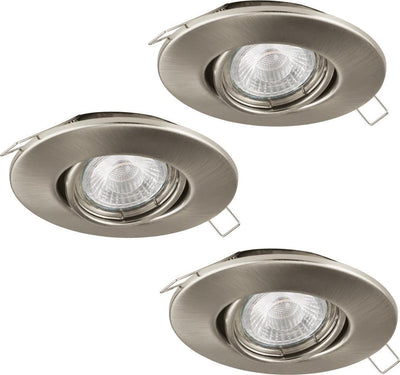 Eglo tedo 1 - luminaire encastré - 3 lumières - nickel mat