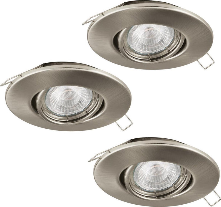 Eglo tedo 1 - luminaire encastré - 3 lumières - nickel mat