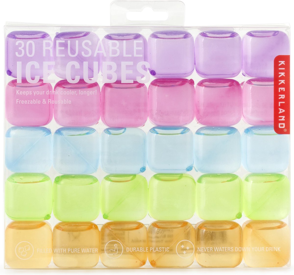 Glaçons réutilisables Kooduu frogland - lot de 30 - moule à glaçons - couleur - été - cocktails