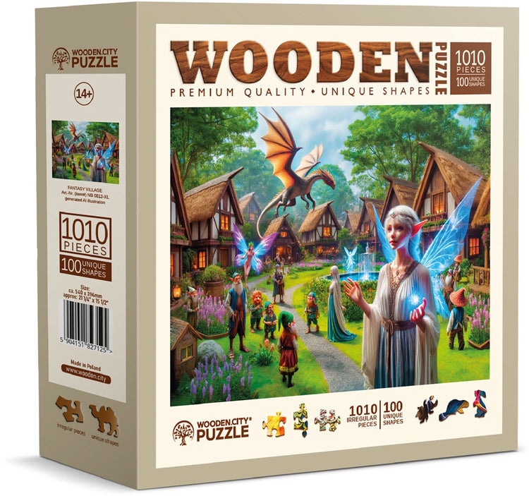 Ville en bois wooden.city puzzle village fantastique - puzzle en bois 1000 pièces.