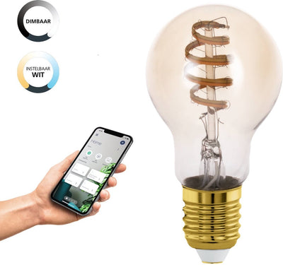 Lampe LED intelligente Eglo connect.z - E27 - ø 6 cm - lumière blanche orientable - dimmable - zigbee