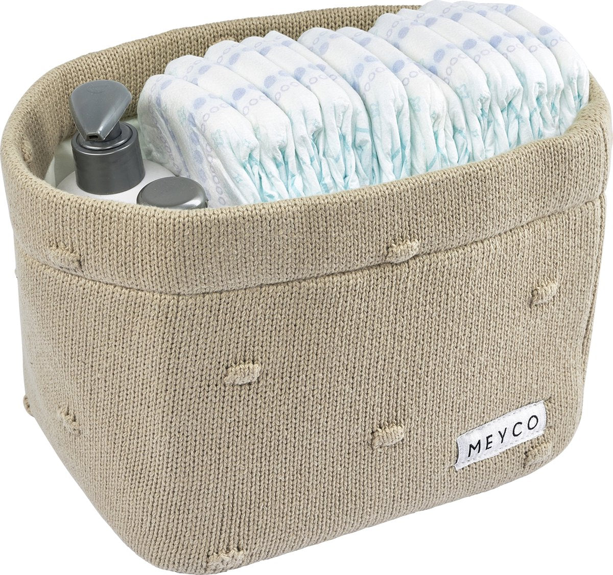 Panier à langer Meyco baby mini noeuds - sable - moyen