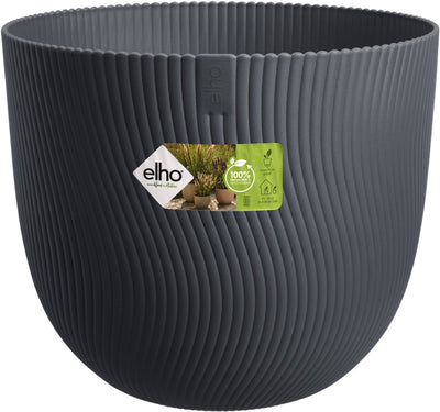 Elho sereh round 60 - grand pot de fleurs pour intérieur extérieur - 100% plastique recyclé - ø 59 x h 50,6 cm - anthracite
