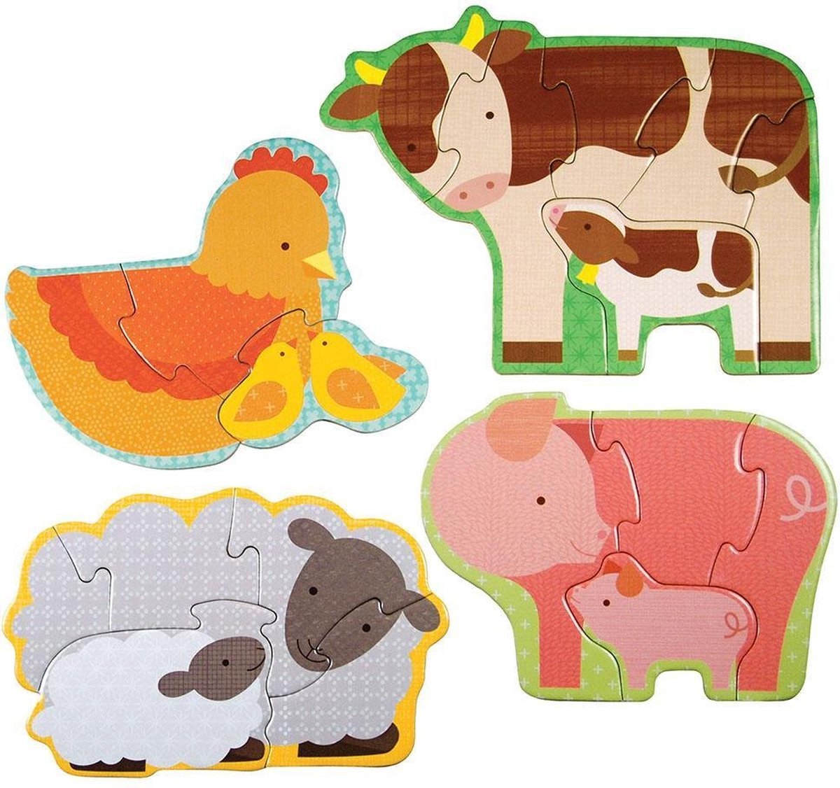 Petit collage puzzle ferme bébés animaux - jouet éducatif en carton.