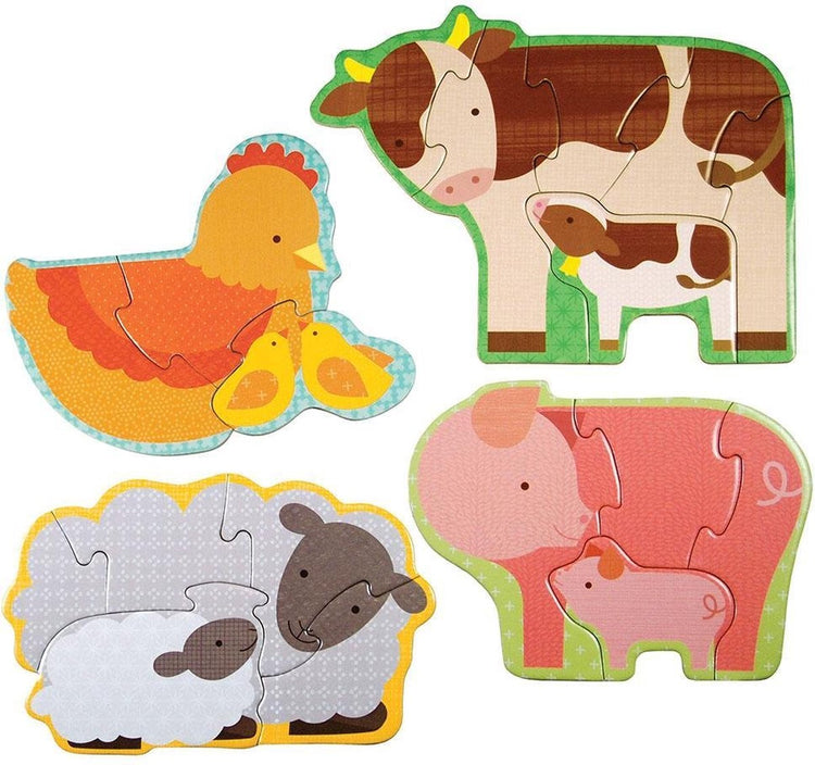 Petit collage puzzle ferme bébés animaux - jouet éducatif en carton.
