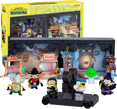 Moose Toys Minions Monsters - Grand studio avec 2 studios de cinéma - incl. 6 figurines de serviteurs