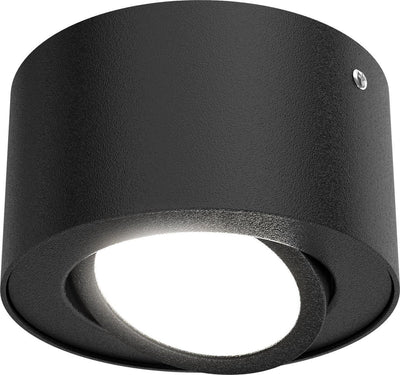 Briloner tube - lampe en saillie - plafonnier - LED 5 W - réflecteur inclinable - 470 lumen - 3 000 kelvin - noir - ø 9cm