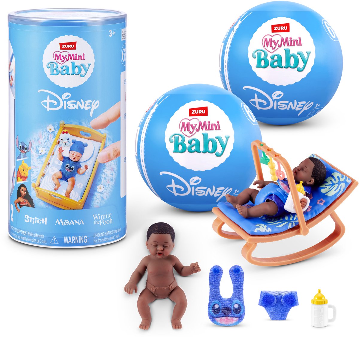 Mini zuru my baby disney série 1 - winnie l'ourson et stitch - pack de 2