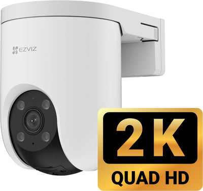 Caméra extérieure Ezviz H8C SE 2K - Pan/inclinaison à 360° - Vision nocturne couleur - Suivi automatique de la détection humaine par l'IA - Résistant aux intempéries - Compatible avec Alexa et Google Assistant - Pas de frais mensuels