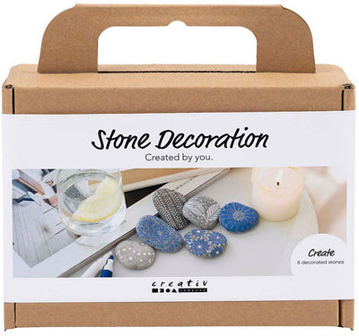 Creativ company mini hobby set décoration en pierre, bleu, 1 boîte